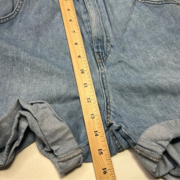 H&M Blue Jean Shorts High-Waisted Relaxed Fit paper bag style - Picture 4 of 6